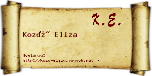 Kozó Eliza névjegykártya